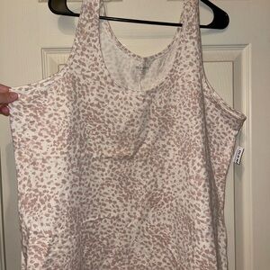 Old Navy Women's Light Pink Patterned Tank Top